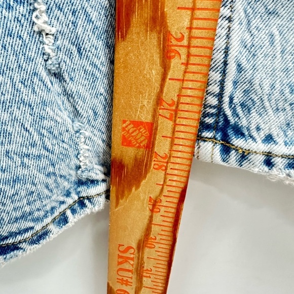 ABERCROMBIE & FITCH 90's straight ultra high rise blue woman distressed jean NWT - Picture 9 of 12
